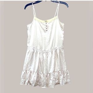 Staring at Stars Urban Outfitters Champagne Silk Mini Dress Ruffle Babydoll Boho
